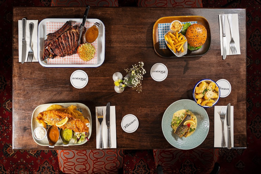 Food spread at The Pheasant